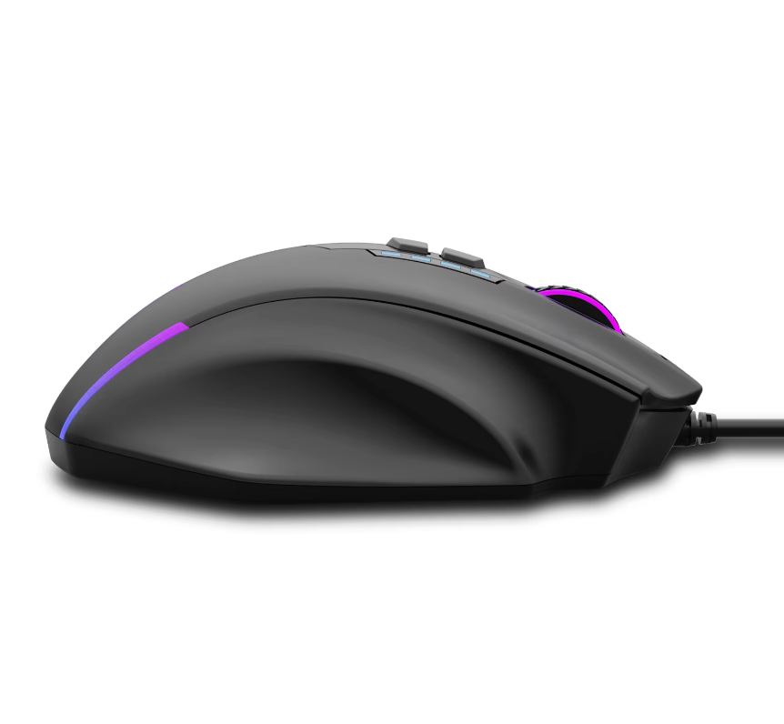 Gaming Maus mit 11 Tasten, 12400 DPI, RGB-Beleuchtung und kabelgebundener