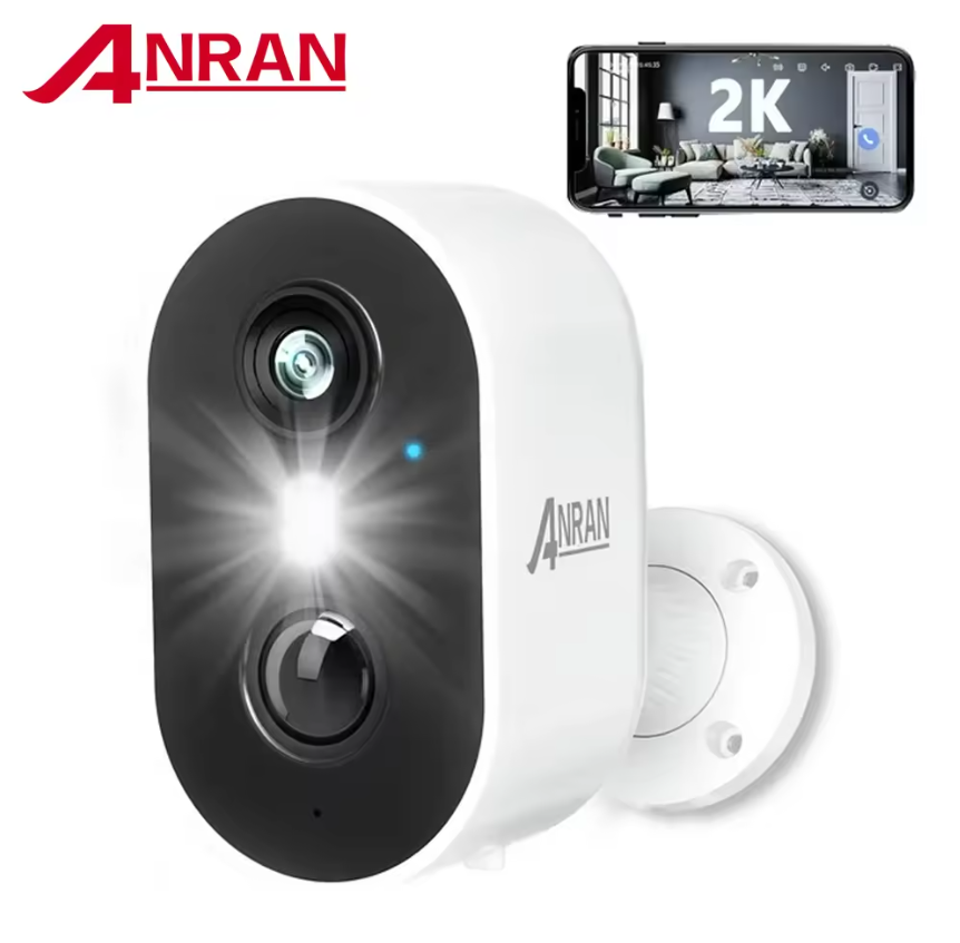 Anran 3MP 2K Akku-WLAN-Überwachungskamera, wasserdicht, kabellos, Outdoor CCTV