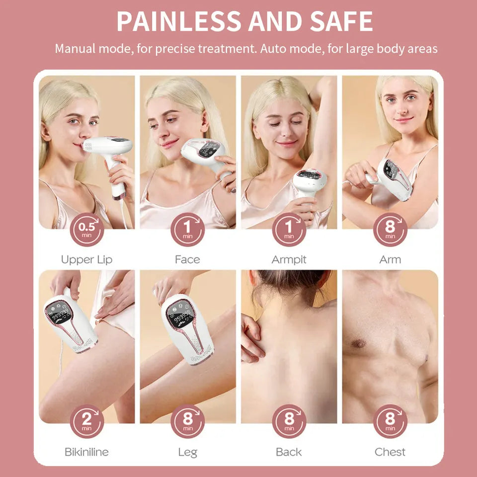 Top Angebot IPL Laser Haarentferner mit Gefrierfunktion Schmerzlos für zuhause  5 Stufige Stärke