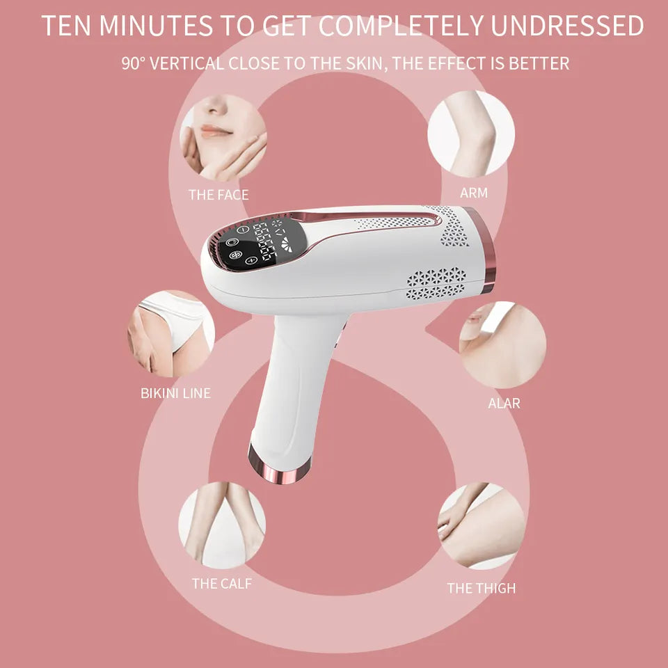 Top Angebot IPL Laser Haarentferner mit Gefrierfunktion Schmerzlos für zuhause  5 Stufige Stärke