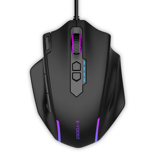 Gaming Maus mit 11 Tasten, 12400 DPI, RGB-Beleuchtung und kabelgebundener