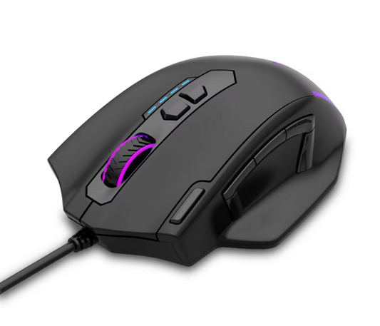 Gaming Maus mit 11 Tasten, 12400 DPI, RGB-Beleuchtung und kabelgebundener