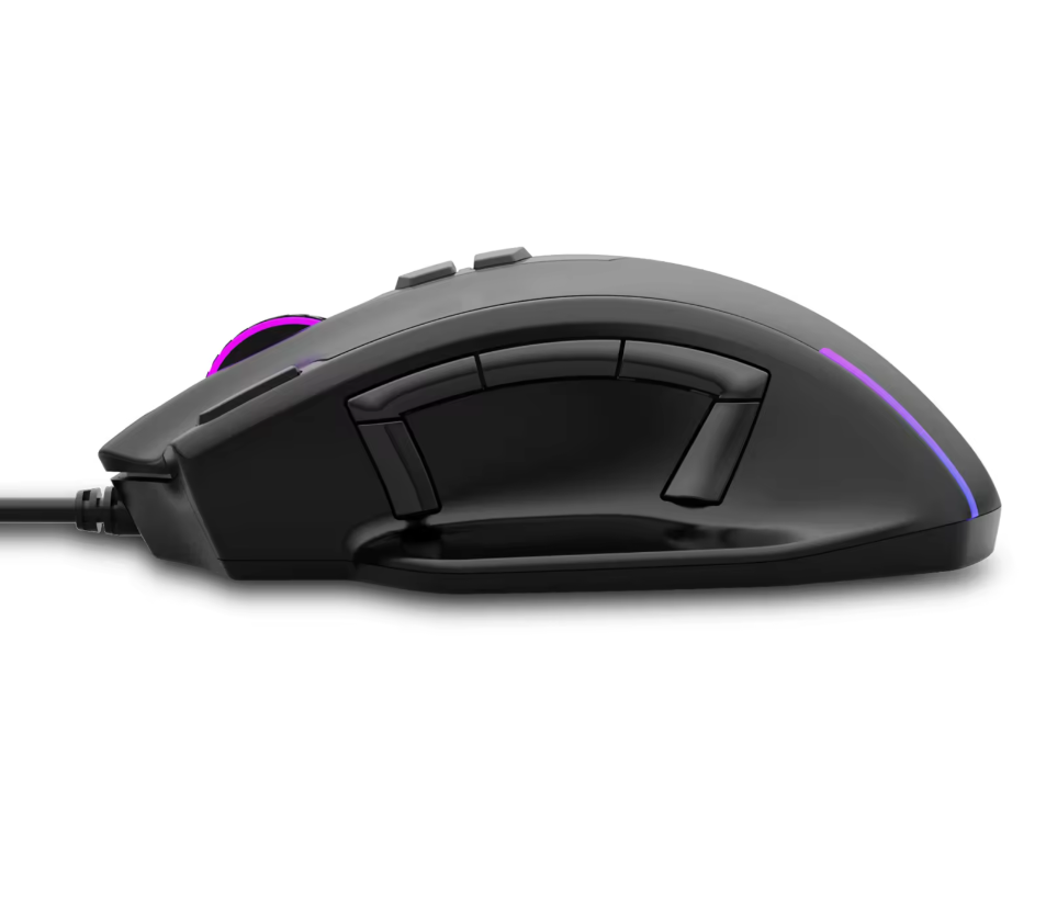 Gaming Maus mit 11 Tasten, 12400 DPI, RGB-Beleuchtung und kabelgebundener