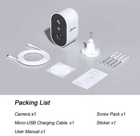 Anran 3MP 2K Akku-WLAN-Überwachungskamera, wasserdicht, kabellos, Outdoor CCTV